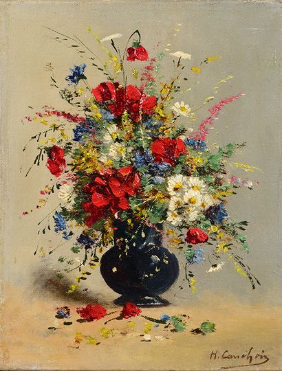 Henri CAUCHOIS (1850-1911) Bouquet de fleurs
Paire de d'huiles sur toile signée en...