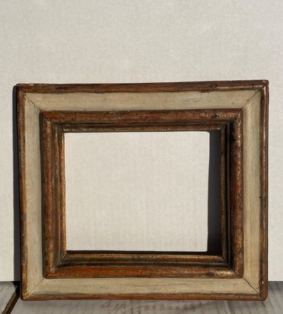 Moulded limewood frame with grey and old...