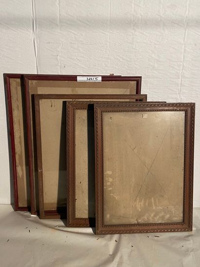Lot of five frames of which two pairs in...