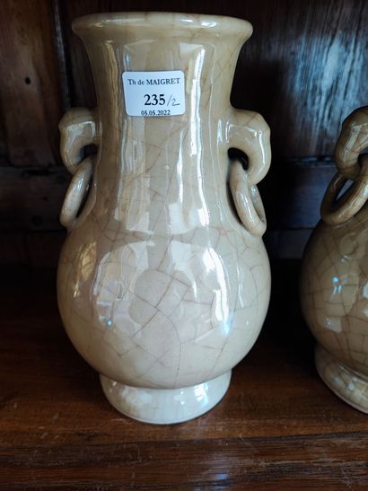 null CHINE

Paire de vases en grés balustres

Fin XIXème siècle ou vers 1900

H:...