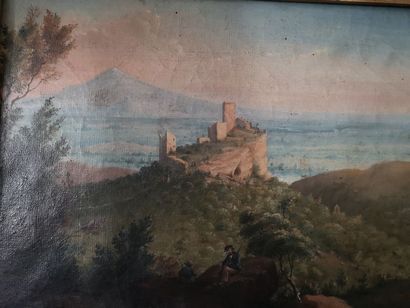 null Ecole Française, circa 1850. Château de Gicon. Huile sur toile. Dim : 26 x 34...