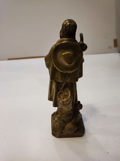 null Saint Roch en bronze à patine dorée. Haut.: 21 cm.