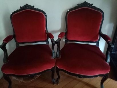 Paire de fauteuils Napoléon III