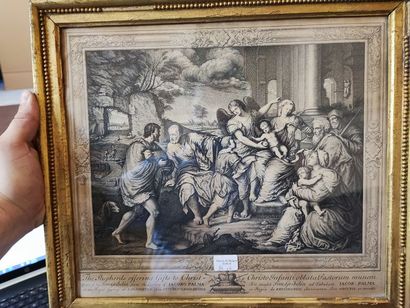 null Lot of 6 engravings including: 2 bouquets of flowers, two gallant scenes, The...
