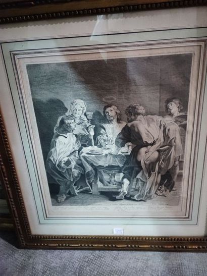 null Lot de 9 encadrés dont : portrait de femme, vue de Pembrone, d'après Rubens...