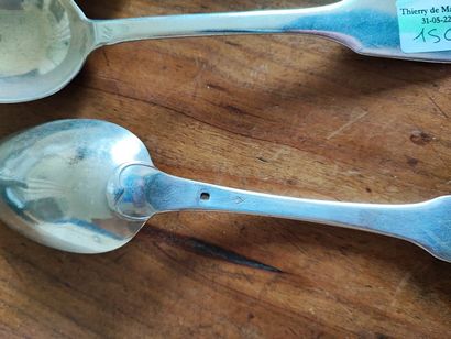 null 
6 spoons in silver 950°/°°. Minerve hallmark. Weight : 450 g.



Lot subject...
