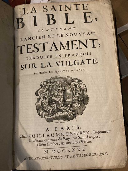 null La sainte Bible traduit en François sur la Vulgate couverture accidentée