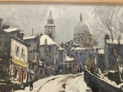 null Jules Charles CHOQUET (1846-1934)

Vue de Montmartre sous la neige, 

Aquarelle...