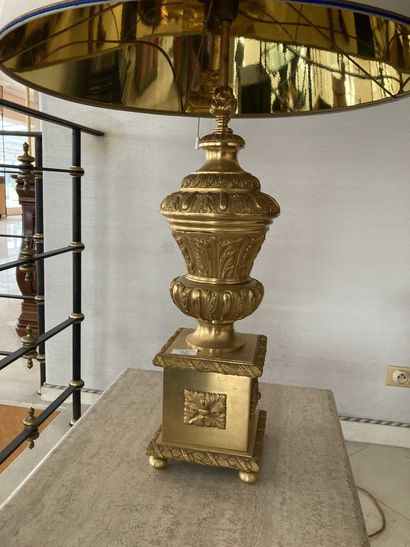 null Lampe balustre en bronze doré, H 74 cm (ref. : 23)