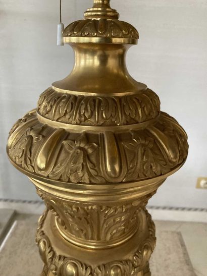 null Lampe balustre en bronze doré, H 74 cm (ref. : 23)