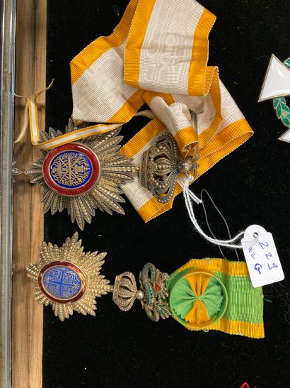 
Une croix de col et une médaille de l'Ordre...