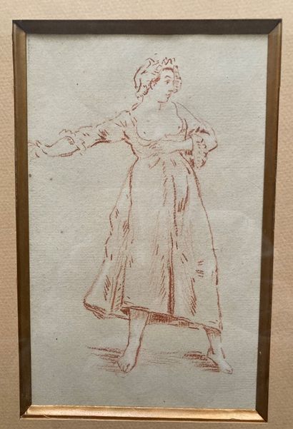 École FRANÇAISE de la fin du XVIIIe siècle Jeune femme en chemise
Sanguine
19 x 12...