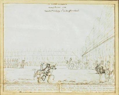 Ecole FRANCAISE, 1788 Military review of the Duke of Coigny and the Count of Boufflers...