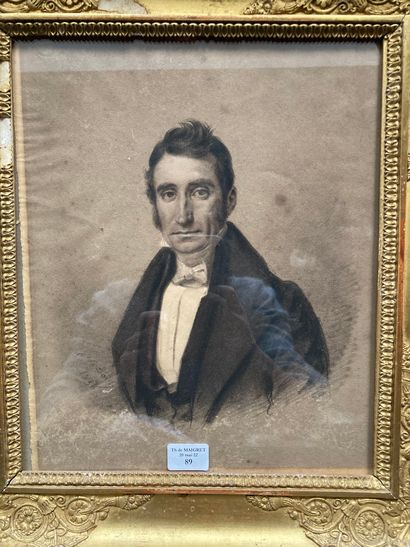 Jules BOILLY (Paris 1796-1874) Portrait d'un homme
Crayon noir et rehauts de blanc...