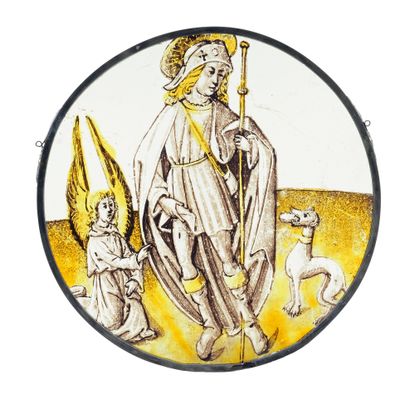 null «Saint Roch»
Rondel en grisaille, jaune d'argent. Le saint auréolé est représenté...
