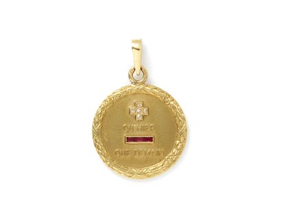 null Medal of love in gold 750 thousandths, carrying the inscription ''+ that yesterday...