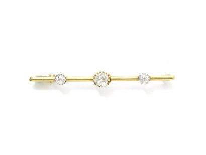 Brooch barrette in gold 750 and platinum...