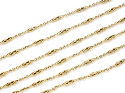 Long chain of watch in gold 750 thousandth,...