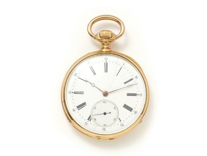 Pocket watch in gold 750 thousandth, white...