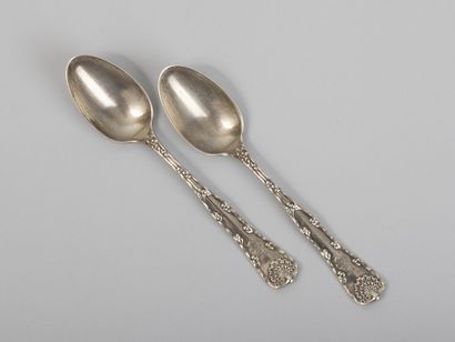 Pair of silver spoons. By Tiffany, United...