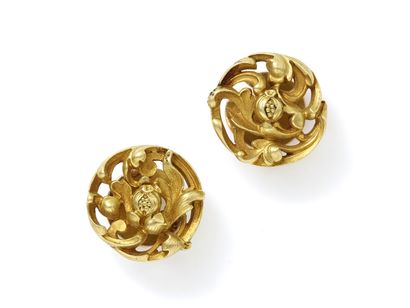 Pair of buttons of breastplate in gold 750...