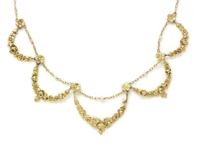 Necklace drapery gold 750 thousandths, composed...