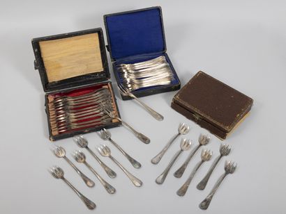 Silver plated metal set 20th century Various...