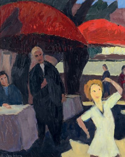 Georges JOUBIN (1888-1983) The diners
Oil on cardboard
Signed lower left, titled...