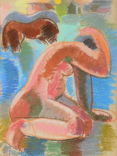 Gio COLUCCI (1892-1974) Nu aux chevaux
Pastel
Signé en bas à droite
36 x 27 cm