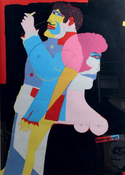 RICHARD LINDNER (1901-1978) Room for rent. 1969
Sérigraphie en couleurs signée et...