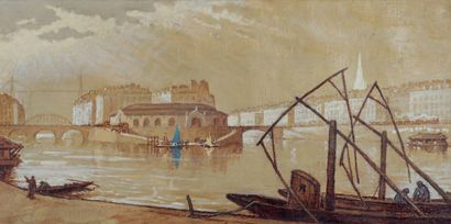 Marcel JACQUIER (1877-1957) Pont transbordeur à Nantes sur la Loire
Huile sur toile
Signée...