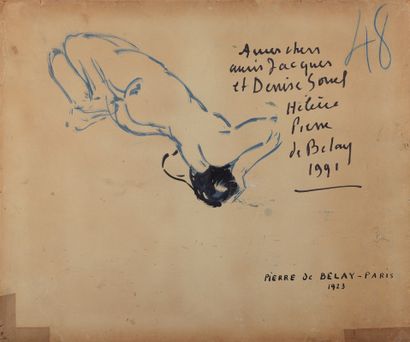 Pierre DE BELAY (1890-1947) Nus féminins
Huile sur carton
Signée en bas à gauche,...
