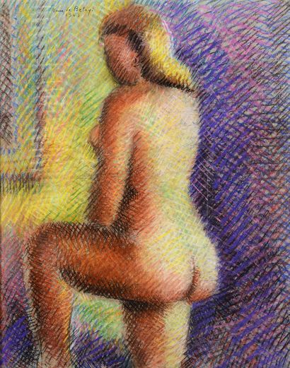 Pierre DE BELAY (1890-1947) Female nude
Pastel
Signed upper left, dated 43
49 x 38...