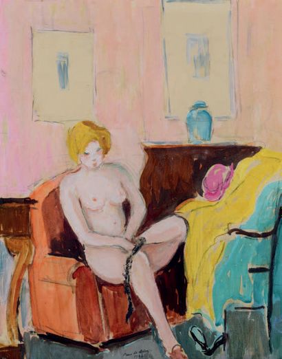 Pierre DE BELAY (1890-1947) Nude with bath
Watercolor and gouache
Signed in the middle...