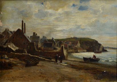 Gaston ROULLET (1847-1925) Granville, la plage, 1879
Huile sur toile, signée, datée...