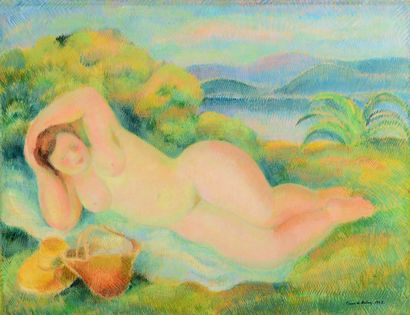 Pierre DE BELAY (1890-1947) Saint Tropez, la sieste Oil on canvas Signed lower right,...