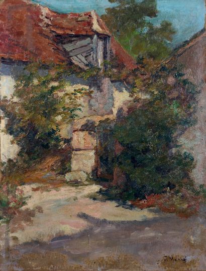 Jean MASSE (1856-1950) Maison à Lurancy
Huile sur châssis
Signée en bas à droite
33...