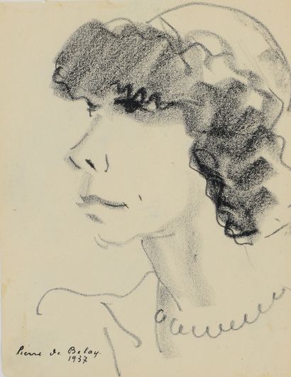 Pierre DE BELAY (1890-1947) Portrait of a woman
Colored pencil
Signed lower left,...