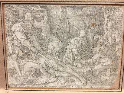 ALDEGRAVER HEINRICH. Suite de quatre gravures, 1554, trois extraites de la Parabole...