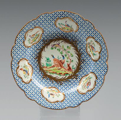 
Plate in porcelain of Chantilly of the 18th...