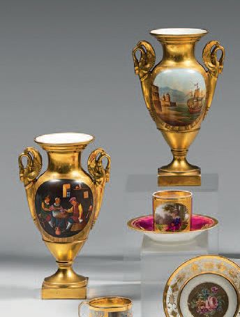Pair of late 19th century Paris porcelain...