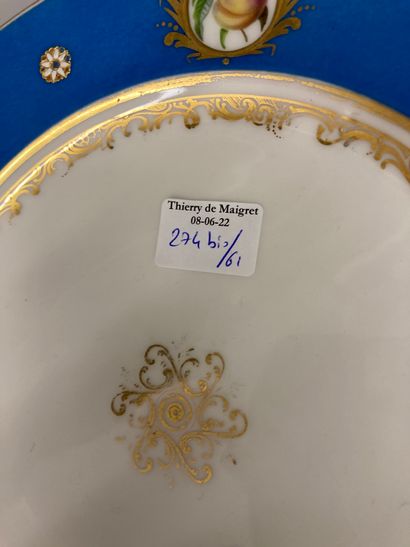 PARIS Porcelain dessert service comprising 61 porcelain plates with contoured edges,...