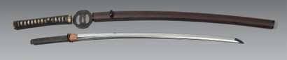 null KATANA Polished blade of 67,8 cm, suriage, three mekugi-ana. Tempering line...