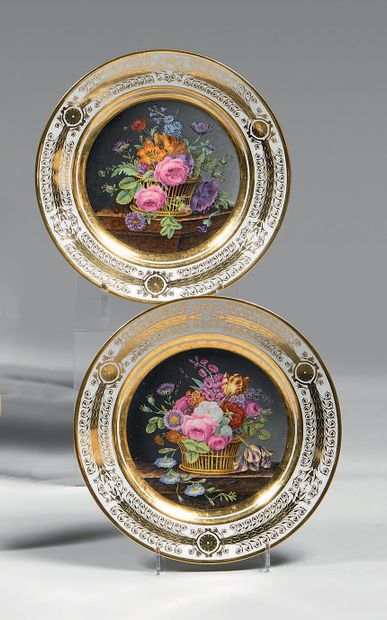 Two early 19th century Sèvres porcelain plates....