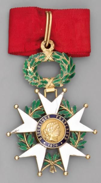 null Croix de commandeur de l'ordre de la Légion d'honneur en or, émaillée; avec...