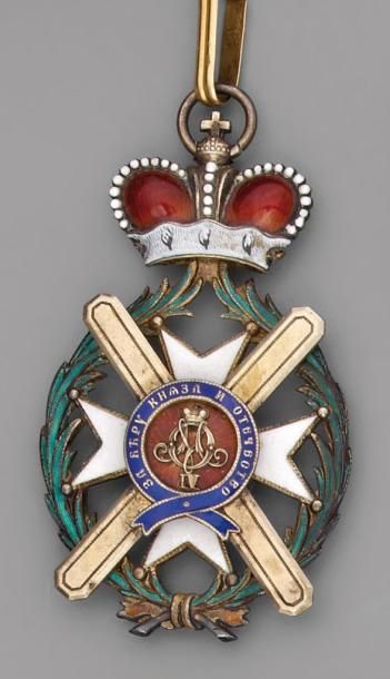 null Croix de commandeur de l'ordre de Takovo en vermeil, émaillée, décernée au colonel...