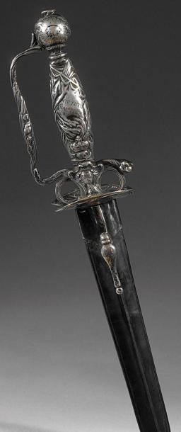 null Très rare épée d'honneur de marine décernée au capitaine Pierre Anguier (1715/1789),...