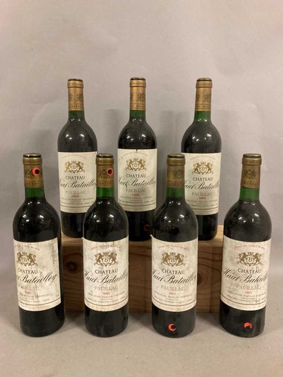 null 7 bouteilles Château HAUT BATAILLEY, 5° cru Pauillac (es, 3 de 1989, 4 de 1...