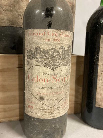 null 9 bouteilles Château CALON-SEGUR, 3° cru Saint-Estèphe 1975 (ett, ea, 3 capsules...