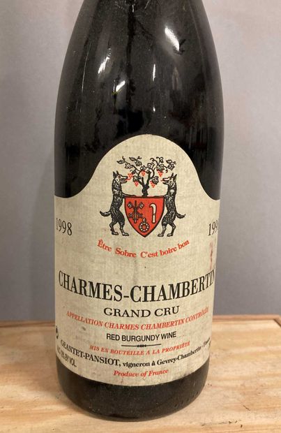null 2 bouteilles CHARMES-CHAMBERTIN, Geantet-Pansiot 1998 (etls, on y joint 1 bbl...